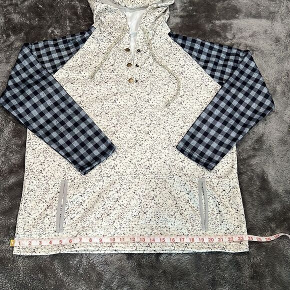 104. Boutique Unisex Black & Grey Buffalo Print hoodie Size 2X NWT - Picture 6 of 9